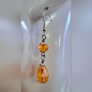 Handmade Crystal Dangle Earrings in Silver